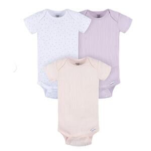 Gerber Baby Pastel Short Sleeve Onesies, 3-Pack